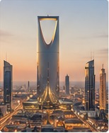 Riyadh skyline at sunset